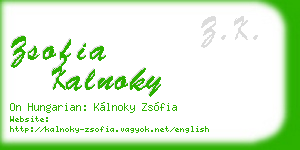 zsofia kalnoky business card