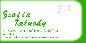 zsofia kalnoky business card